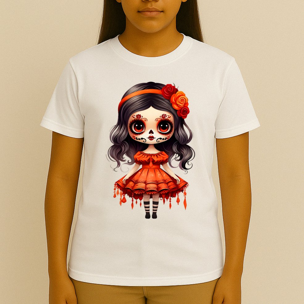 Dia De Los Muertos La Catrina Cute Skeleton Mexican T-Shirt
