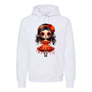 Dia De Los Muertos La Catrina Cute Skeleton Mexican Premium Hoodie