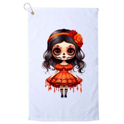 Dia De Los Muertos La Catrina Cute Skeleton Mexican Golf Towel