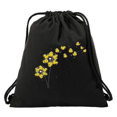 Dandelion Duckie Lover Duckling Bath Toy Ducky Rubber Duck Drawstring Bag