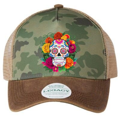 Dia De Los Muertos Costume Day Of The Dead Sugar Skull Legacy Tie Dye Trucker Hat