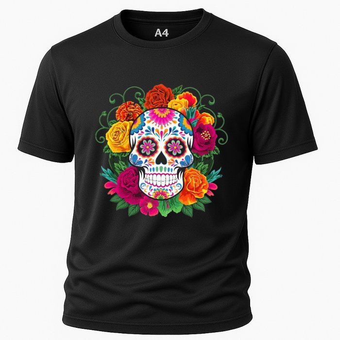 Dia De Los Muertos Costume Day Of The Dead Sugar Skull Cooling Performance Crew T-Shirt