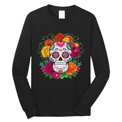 Dia De Los Muertos Costume Day Of The Dead Sugar Skull Long Sleeve Shirt