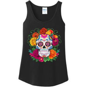 Dia De Los Muertos Costume Day Of The Dead Sugar Skull Ladies Essential Tank