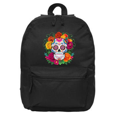 Dia De Los Muertos Costume Day Of The Dead Sugar Skull 16 in Basic Backpack