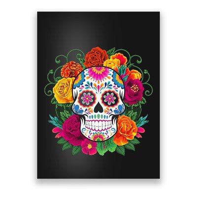 Dia De Los Muertos Costume Day Of The Dead Sugar Skull Poster