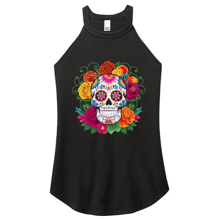 Dia De Los Muertos Costume Day Of The Dead Sugar Skull Women's Perfect Tri Rocker Tank