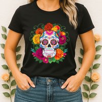 Dia De Los Muertos Costume Day Of The Dead Sugar Skull Womens T-Shirt