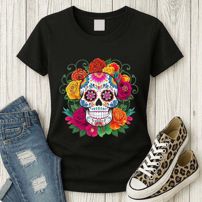 Dia De Los Muertos Costume Day Of The Dead Sugar Skull Womens T-Shirt
