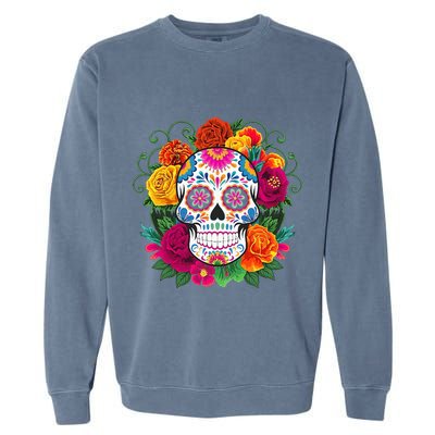 Dia De Los Muertos Costume Day Of The Dead Sugar Skull Garment-Dyed Sweatshirt