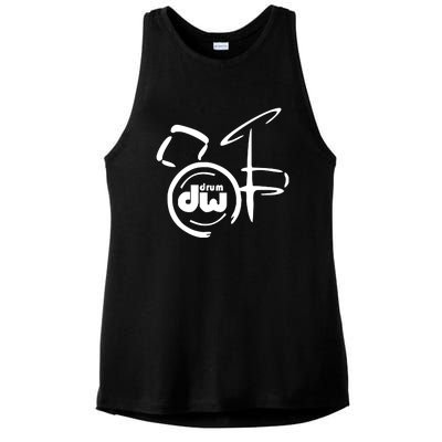 DW Drum Music Instrument Logo Ladies PosiCharge Tri-Blend Wicking Tank