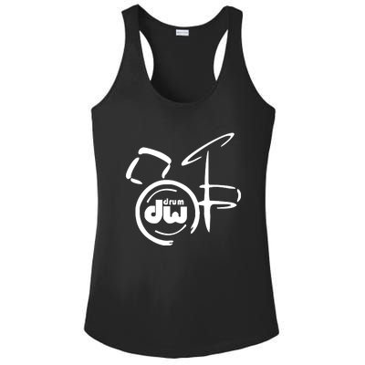 DW Drum Music Instrument Logo Ladies PosiCharge Competitor Racerback Tank