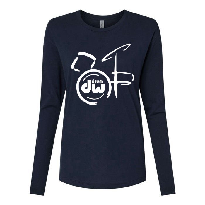 DW Drum Music Instrument Logo Womens Cotton Relaxed Long Sleeve T-Shirt