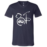 DW Drum Music Instrument Logo V-Neck T-Shirt