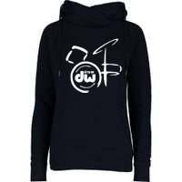 DW Drum Music Instrument Logo Womens Funnel Neck Pullover Hood