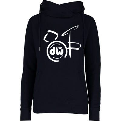 DW Drum Music Instrument Logo Womens Funnel Neck Pullover Hood