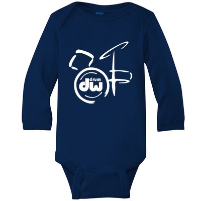 DW Drum Music Instrument Logo Baby Long Sleeve Bodysuit