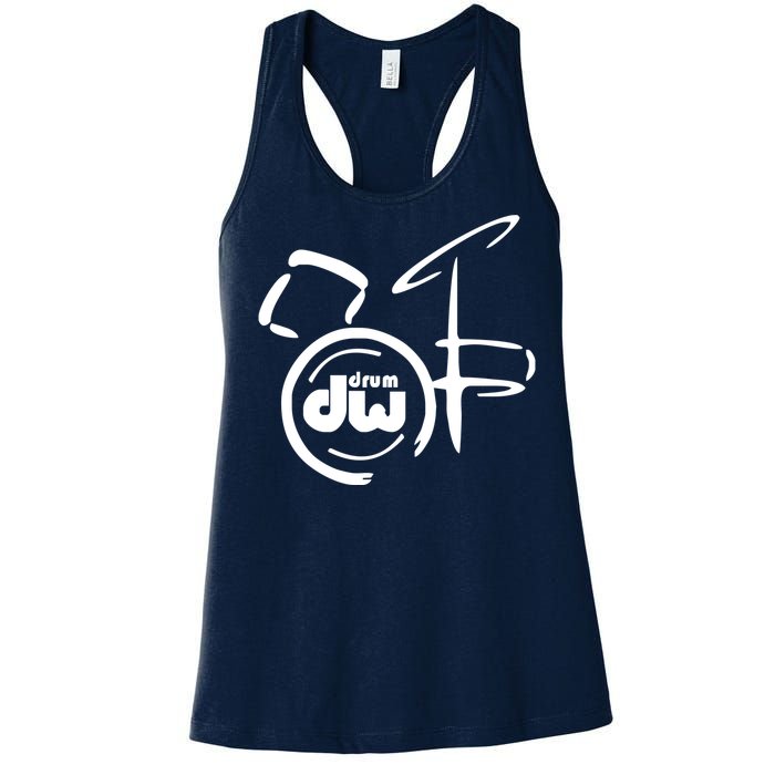 DW Drum Music Instrument Logo Women's Racerback Tank