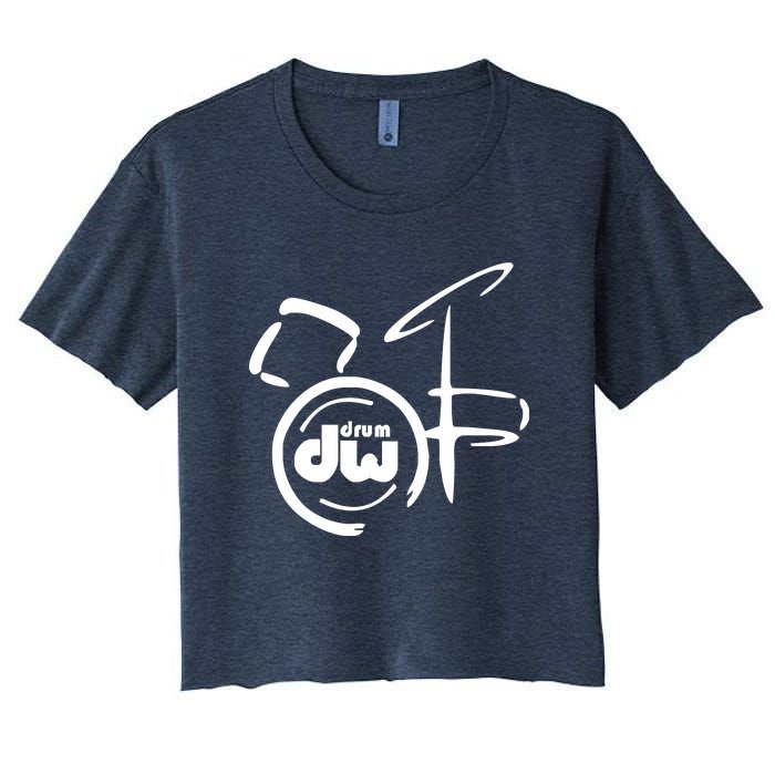 DW Drum Music Instrument Logo Women's Crop Top Tee