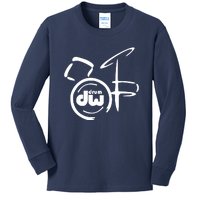 DW Drum Music Instrument Logo Kids Long Sleeve Shirt