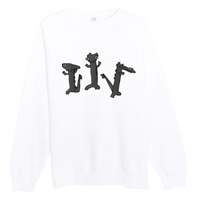 Dancing Dragon Meme Premium Crewneck Sweatshirt