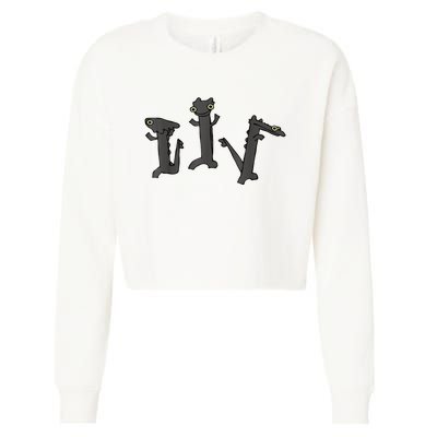 Dancing Dragon Meme Cropped Pullover Crew