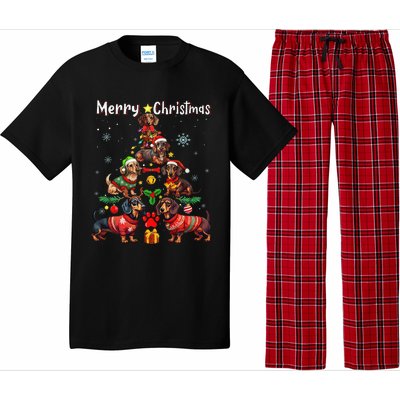 Dachshund Dogs Merry Christmas Tree Funny Dog Lovers Xmas Pajama Set