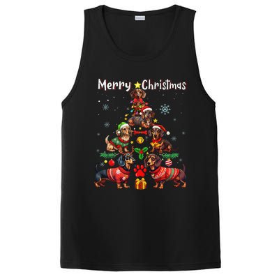 Dachshund Dogs Merry Christmas Tree Funny Dog Lovers Xmas PosiCharge Competitor Tank