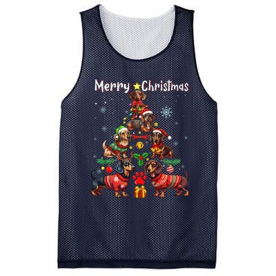 Dachshund Dogs Merry Christmas Tree Funny Dog Lovers Xmas Mesh Reversible Basketball Jersey Tank