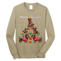 Dachshund Dogs Merry Christmas Tree Funny Dog Lovers Xmas Long Sleeve Shirt