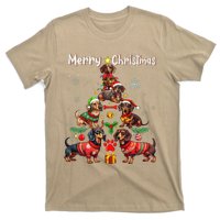 Dachshund Dogs Merry Christmas Tree Funny Dog Lovers Xmas T-Shirt