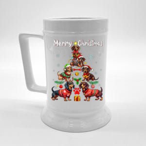 Dachshund Dogs Merry Christmas Tree Funny Dog Lovers Xmas Beer Stein