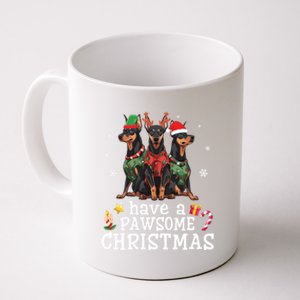 Dober Dogs Merry Mother Father Have A Pawsome Christmas Gift Coffee Mug