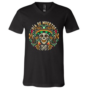 Dia De Muertos V-Neck T-Shirt