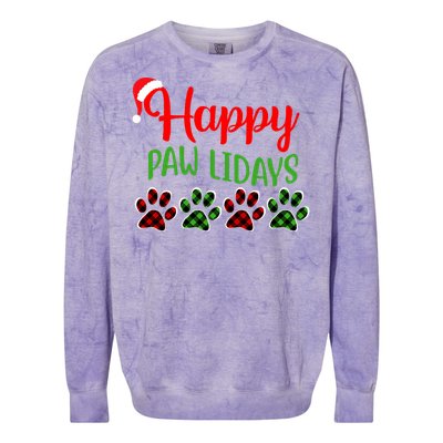 Dog Dad Mom Happy Pawlidays Merry Christmas Holidays Colorblast Crewneck Sweatshirt