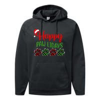 Dog Dad Mom Happy Pawlidays Merry Christmas Holidays Performance Fleece Hoodie