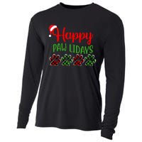 Dog Dad Mom Happy Pawlidays Merry Christmas Holidays Cooling Performance Long Sleeve Crew