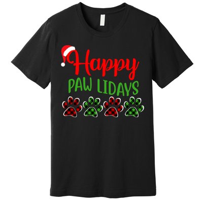 Dog Dad Mom Happy Pawlidays Merry Christmas Holidays Premium T-Shirt