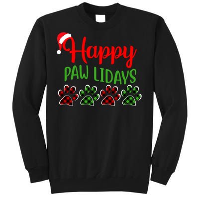 Dog Dad Mom Happy Pawlidays Merry Christmas Holidays Tall Sweatshirt