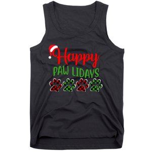 Dog Dad Mom Happy Pawlidays Merry Christmas Holidays Tank Top