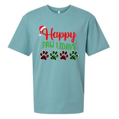 Dog Dad Mom Happy Pawlidays Merry Christmas Holidays Sueded Cloud Jersey T-Shirt