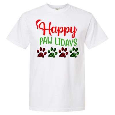 Dog Dad Mom Happy Pawlidays Merry Christmas Holidays Garment-Dyed Heavyweight T-Shirt