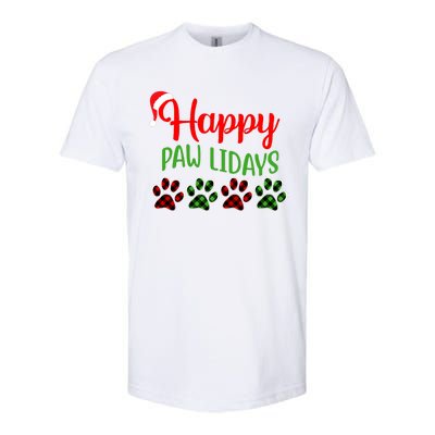 Dog Dad Mom Happy Pawlidays Merry Christmas Holidays Softstyle CVC T-Shirt