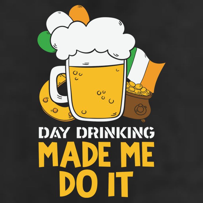 Day Drinking Made Me Do It St Patricks Day Garment-Dyed Fleece Hoodie