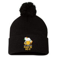 Day Drinking Made Me Do It St Patricks Day Pom Pom 12in Knit Beanie