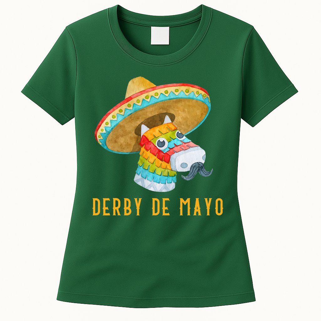 Derby de Mayo Kentucky Horse Race Mexico Pinata Mexican Womens T-Shirt