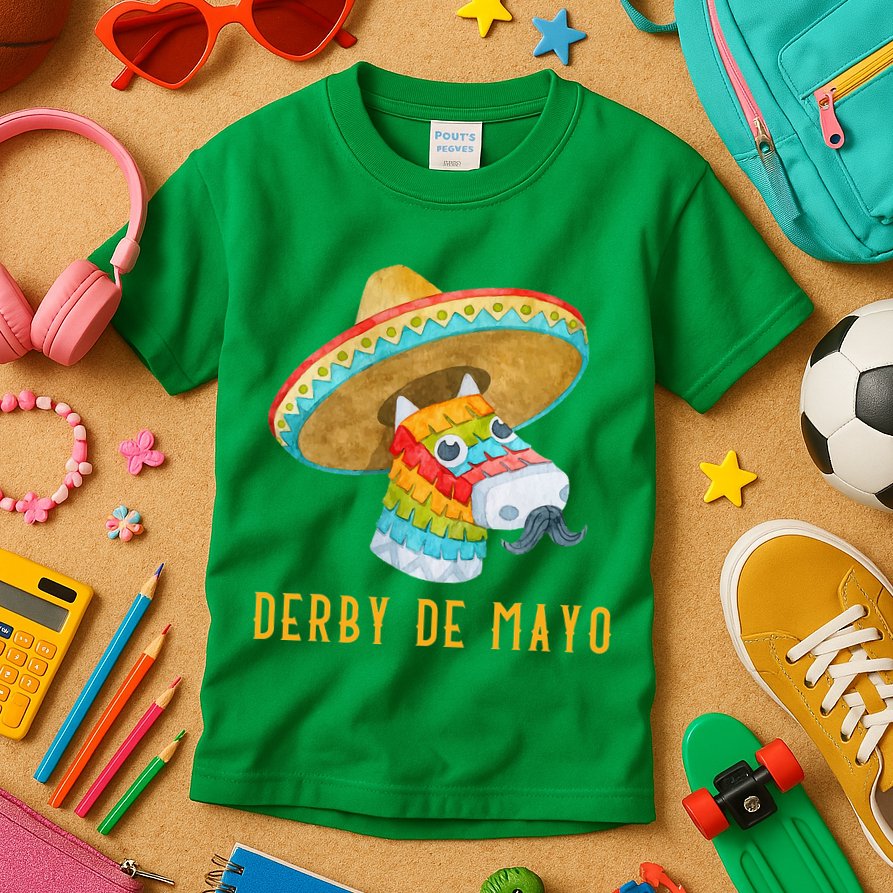 Derby de Mayo Kentucky Horse Race Mexico Pinata Mexican Kids T-Shirt