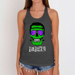 Dadster Dad Monster Halloween Costume Daddy Father Women's Knotted Racerback Tank