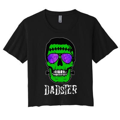 Dadster Dad Monster Halloween Costume Daddy Father Women's Crop Top Tee