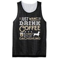 Dachshund Doxie Mom Dad I Just Want Hang Drink Coffee gift Mesh Reversible Basketball Jersey Tank